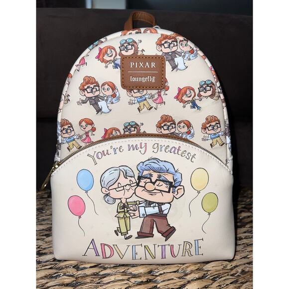 Loungefly Disney Pixar Up Carl & Ellie Greatest Adventure Mini Backpack Wallet - Picture 1 of 5